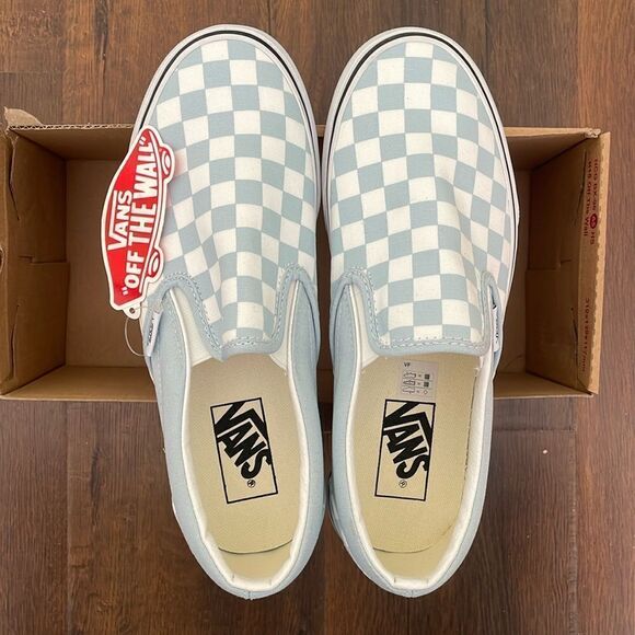 VANS CLASSIC CHECKBOARD BABY BLUE WOMEN SIZE 7.5 - Picture 3 of 7